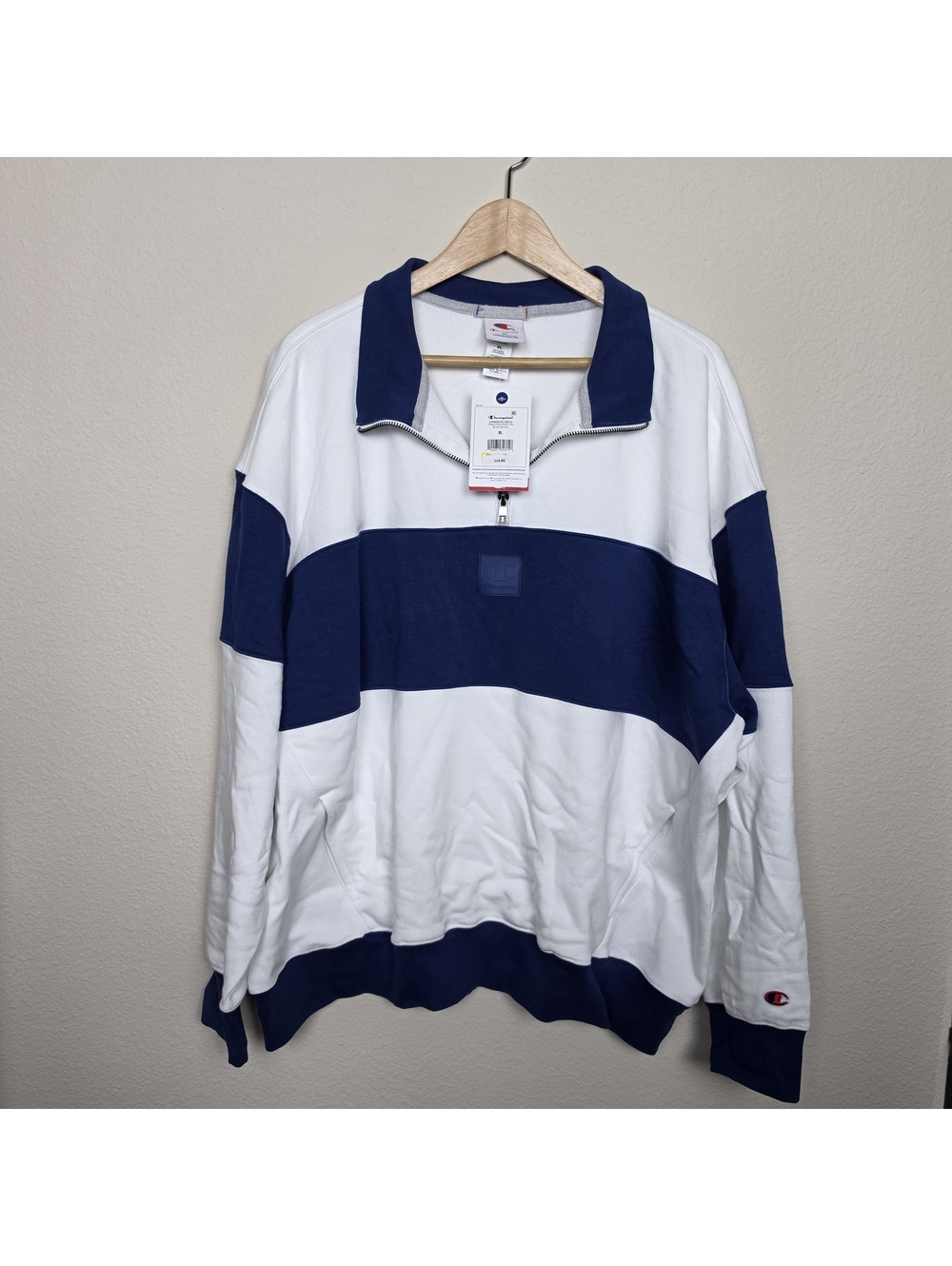 Champion Men's Club Sport Pullover 1/4 Zip French Terry Sweatshirt XL